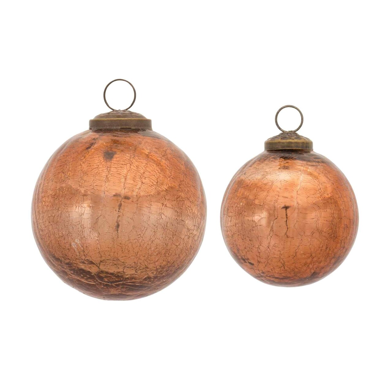 Melrose 6ct Bronze Crackle Glass Christmas Ball Ornaments 4" (101mm)